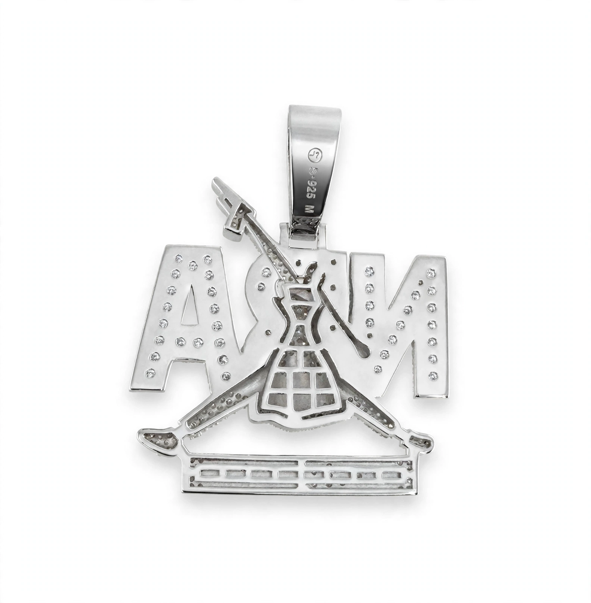 Iced Out NBA-Style Moissanite Letter Pendant in 925 Rhodium-Plated Silver 3.00ct (2)