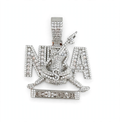 Iced Out NBA-Style Moissanite Letter Pendant in 925 Rhodium-Plated Silver 3.00ct