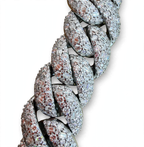 20mm Mosaic Emerald Cuban Link Bracelet in 925 Sterling Silver with Moissanite, 30ct 9in (3)