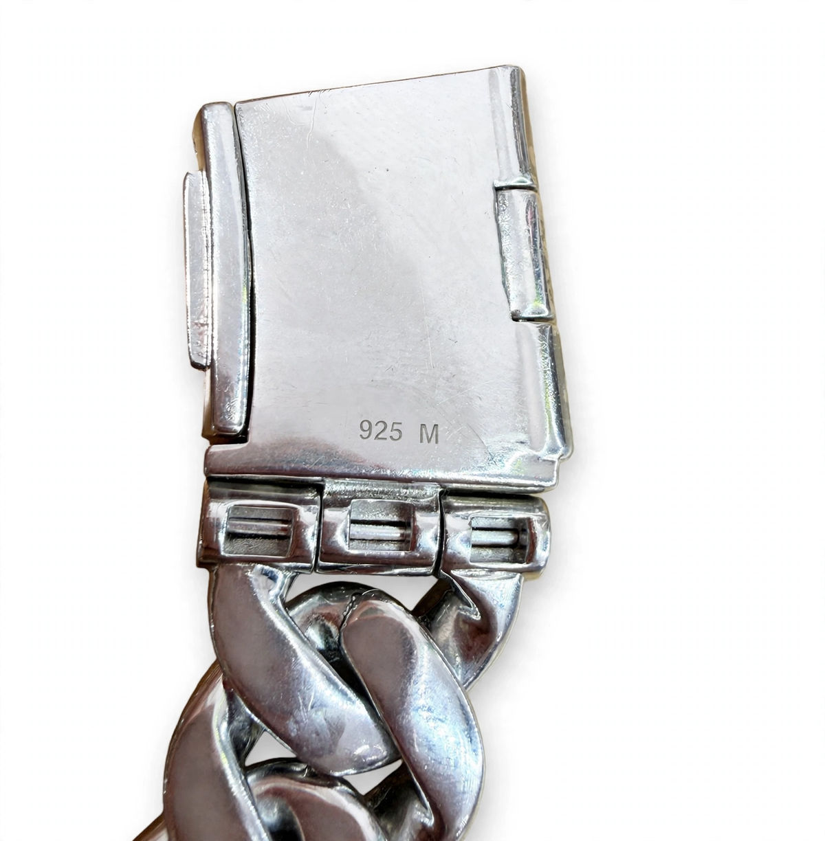 20mm Mosaic Emerald Cuban Link Bracelet in 925 Sterling Silver with Moissanite, 30ct 9in (4)