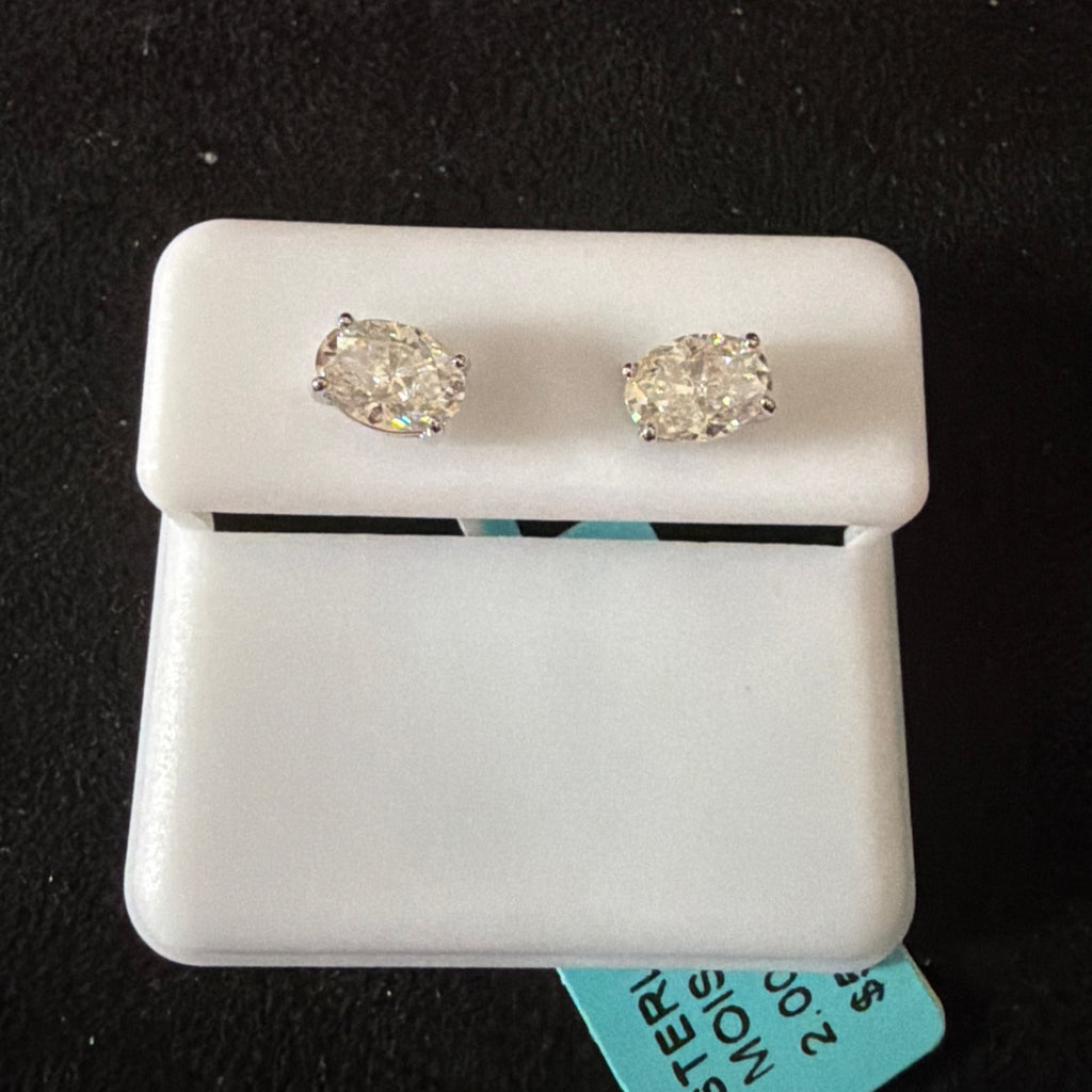 925 Sterling Silver Moissanite 2.0ct Stud Earrings (2)