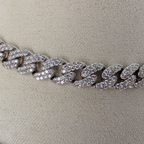 8in 6mm Iced Moissanite Cuban Link 925 Sterling Silver Bracelet (2)