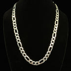 Italian 925 Sterling Silver Figaro Chain 26" 11mm 68.9g