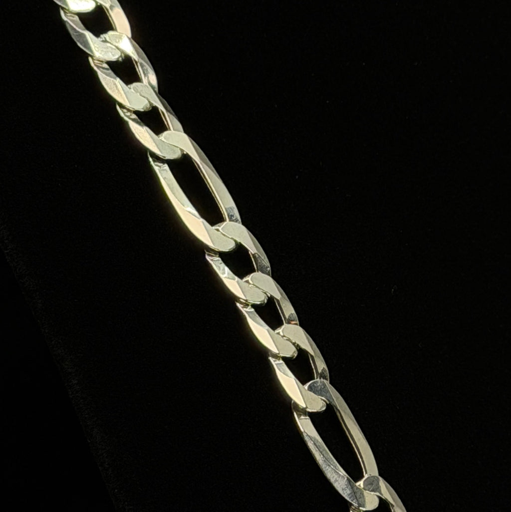 Italian 925 Sterling Silver Figaro Chain 26" 11mm 68.9g (3)
