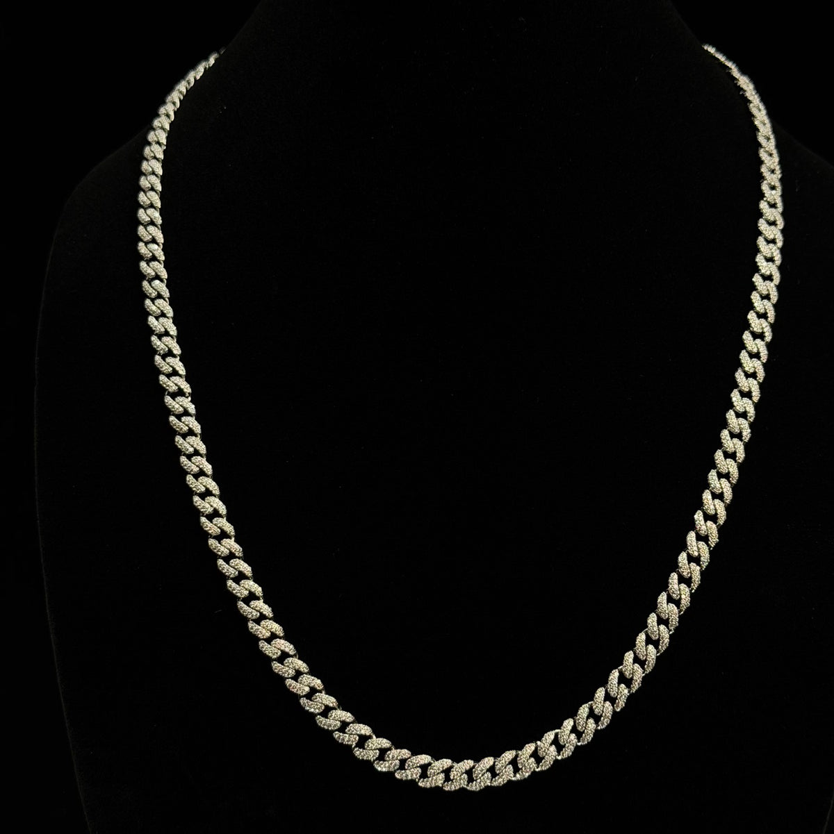 925 Sterling Silver Miami Cuban Chain with 20ct Moissanite, 24in 6mm