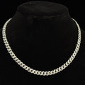 925 Sterling Silver Miami Cuban Chain with 14ct Moissanite, 18in 6mm
