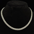 925 Sterling Silver Miami Cuban Chain with 14ct Moissanite, 18in 6mm