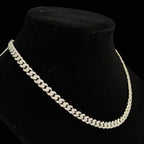 925 Sterling Silver Miami Cuban Chain with 14ct Moissanite, 18in 6mm (2)