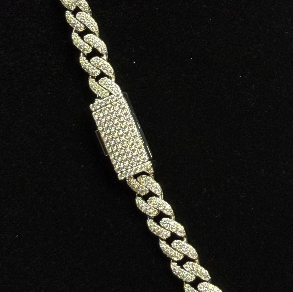 925 Sterling Silver Miami Cuban Chain with 14ct Moissanite, 18in 6mm (3)