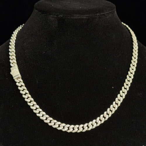 20in 8mm Moissanite Pavé Miami Cuban Chain in 925 Sterling Silver, 16ct, 59.85g (2)