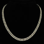 20in 8mm Moissanite Pavé Miami Cuban Chain in 925 Sterling Silver, 16ct, 59.85g