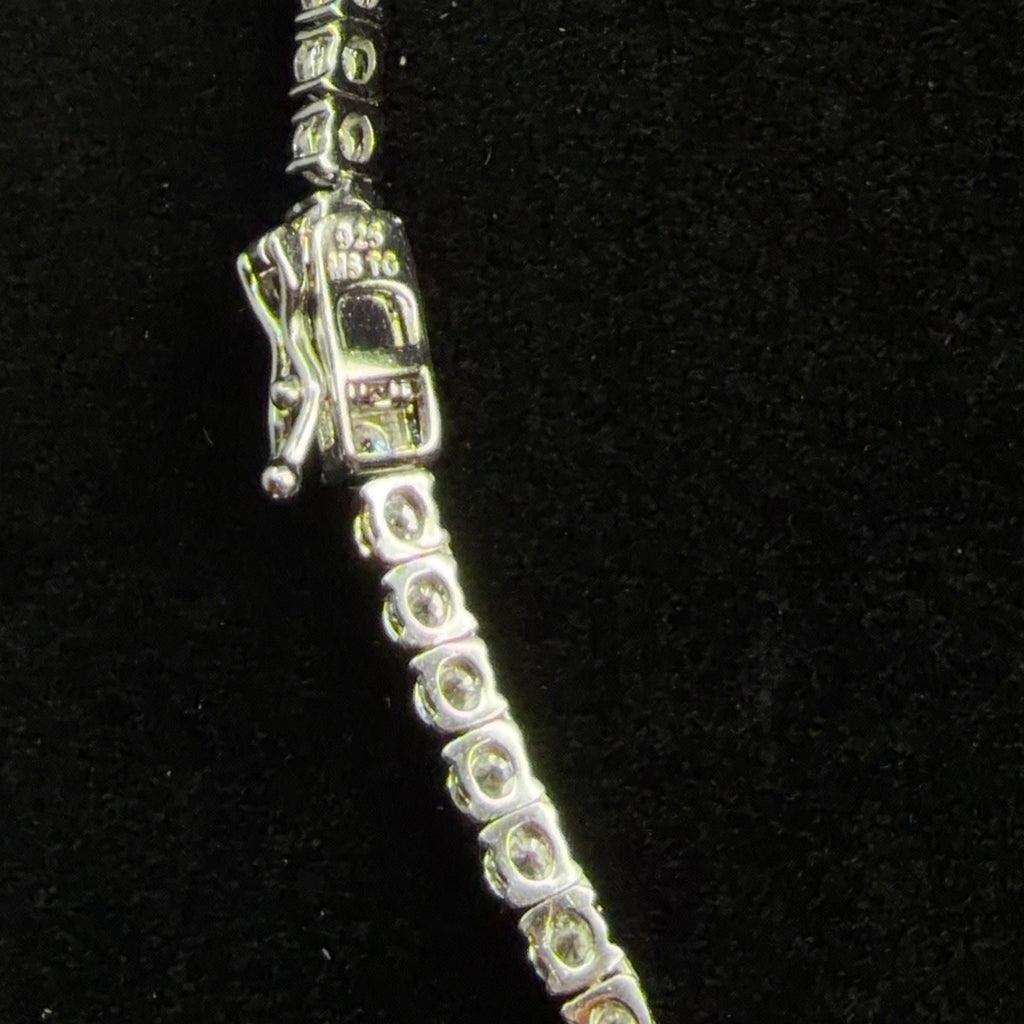Luxury 925 Sterling Silver 11ct Moissanite Tennis Necklace 18in (6)