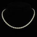 Italian 925 Sterling Silver 5mm Rope Chain Necklace 16in, 30.59g