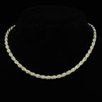 Italian 925 Sterling Silver 5mm Rope Chain Necklace 16in, 30.59g