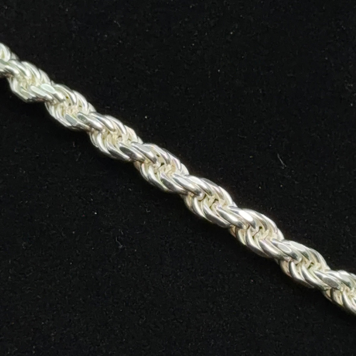 Italian 925 Sterling Silver 5mm Rope Chain Necklace 16in, 30.59g (3)