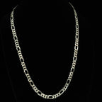 Italian 925 Sterling Silver Figaro Chain Necklace 8mm 26in 38.7g (4)