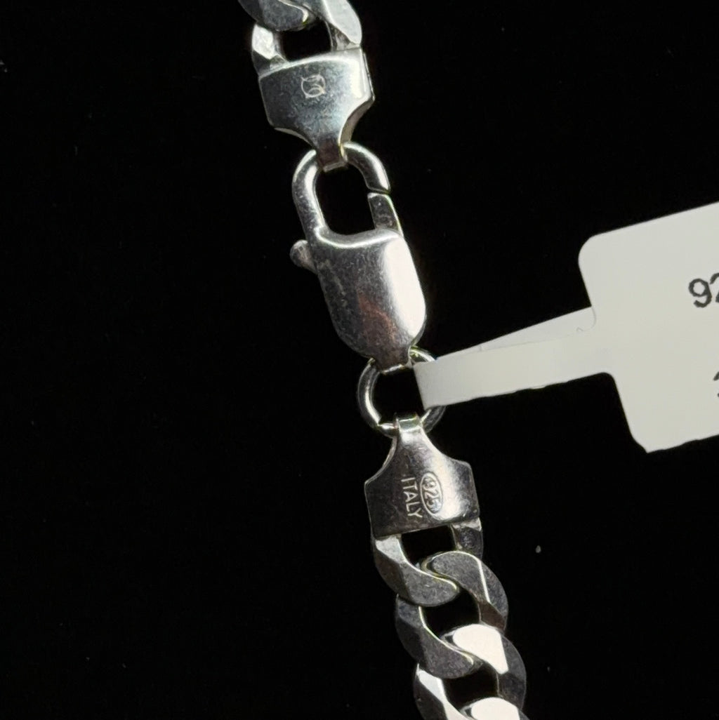 Italian 925 Sterling Silver Figaro Chain Necklace 8mm 26in 38.7g (5)