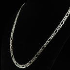 Italian 925 Sterling Silver Figaro Chain Necklace 8mm 26in 38.7g (7)