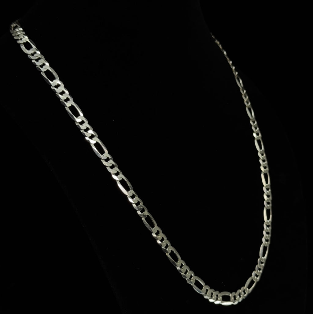 Italian 925 Sterling Silver Figaro Chain Necklace 8mm 26in 38.7g (8)