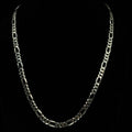 Italian 925 Sterling Silver Figaro Chain Necklace 8mm 26in 38.7g