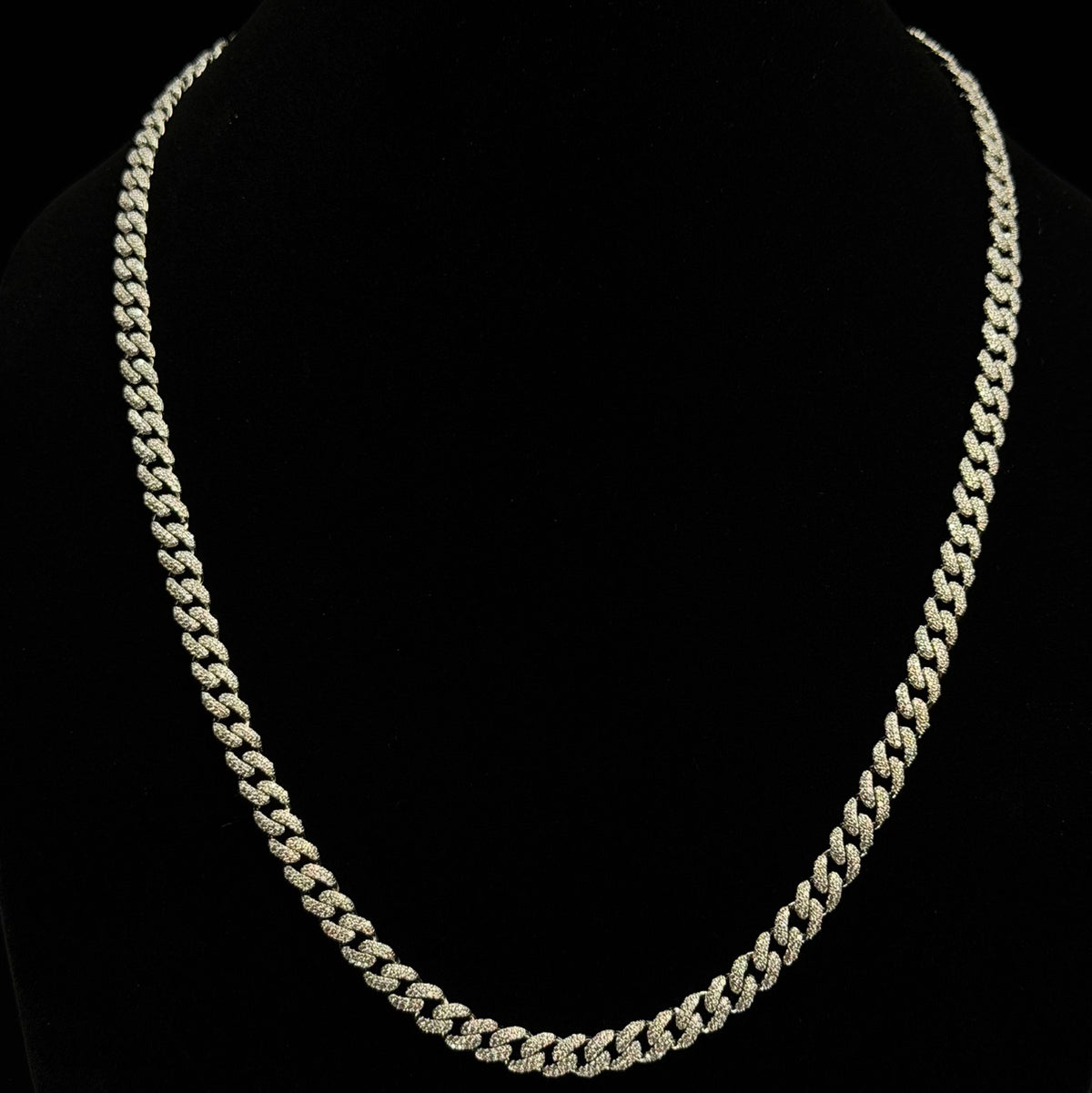 Luxury 24in Miami Cuban Chain 925 Sterling Silver with 20ct Moissanite Iced Links