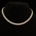 Luxurious 16in Miami Cuban Chain in 925 Sterling Silver with 12ct Moissanite, 6mm