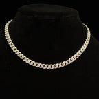 Luxurious 16in Miami Cuban Chain in 925 Sterling Silver with 12ct Moissanite, 6mm