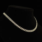 Luxurious 16in Miami Cuban Chain in 925 Sterling Silver with 12ct Moissanite, 6mm (2)
