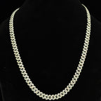 24in Iced Moissanite Monaco Chain in 925 Sterling Silver, 8.8mm, 68.68g, 15.14ct