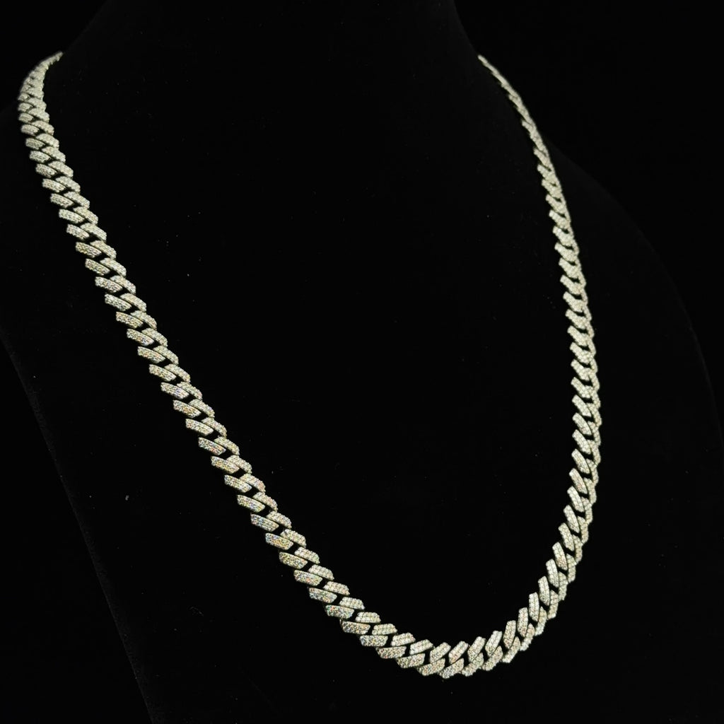24in Iced Moissanite Monaco Chain in 925 Sterling Silver, 8.8mm, 68.68g, 15.14ct (2)