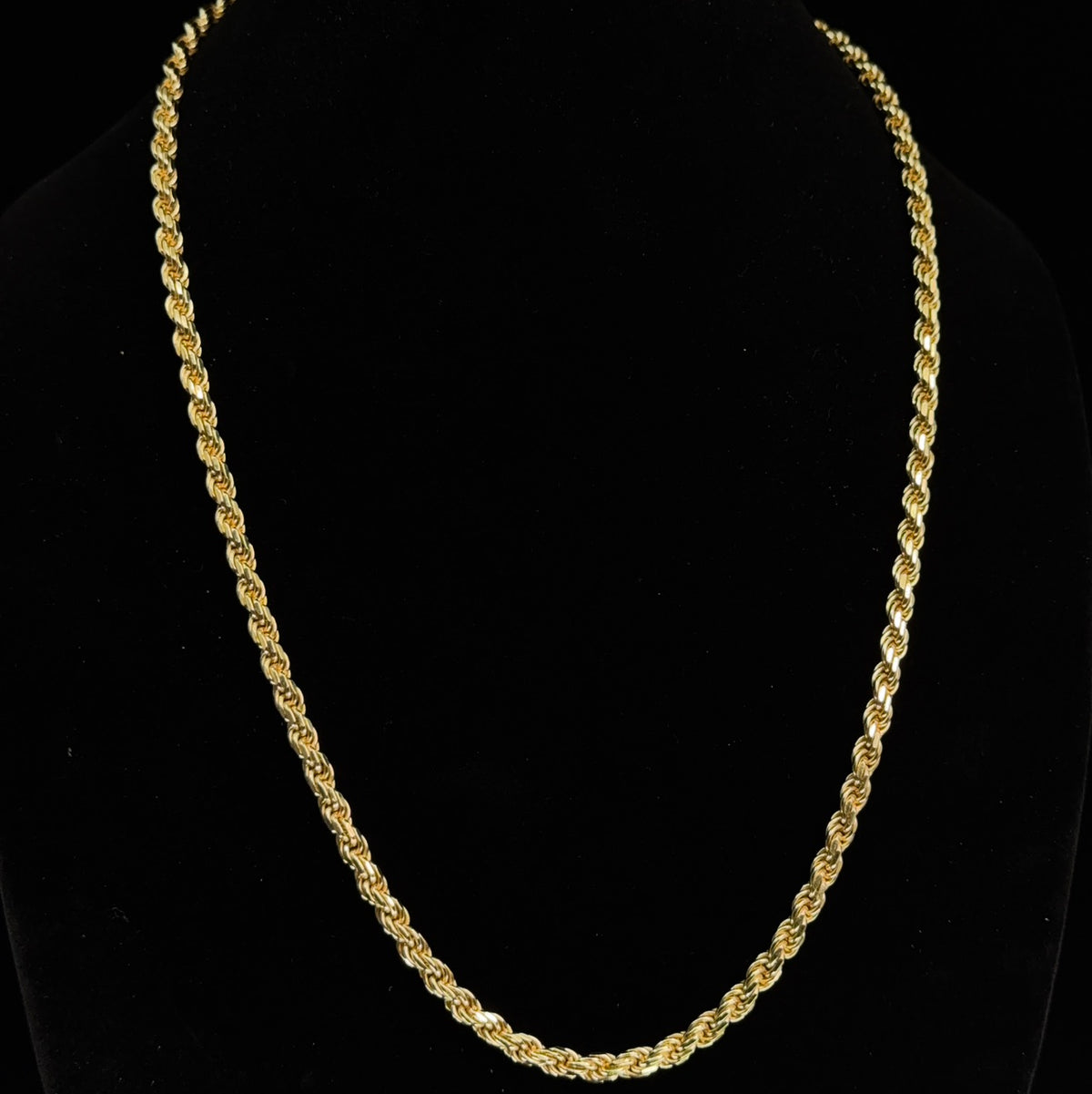 24in 18K Gold Vermeil Silver Twisted Rope Chain Necklace 46.8g