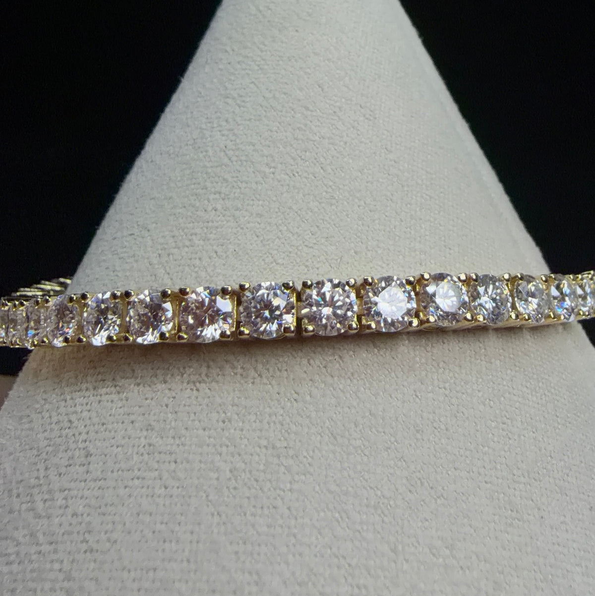 4MM 18K Gold Vermeil Silver Tennis Bracelet with 15ct Moissanite, 7in (3)