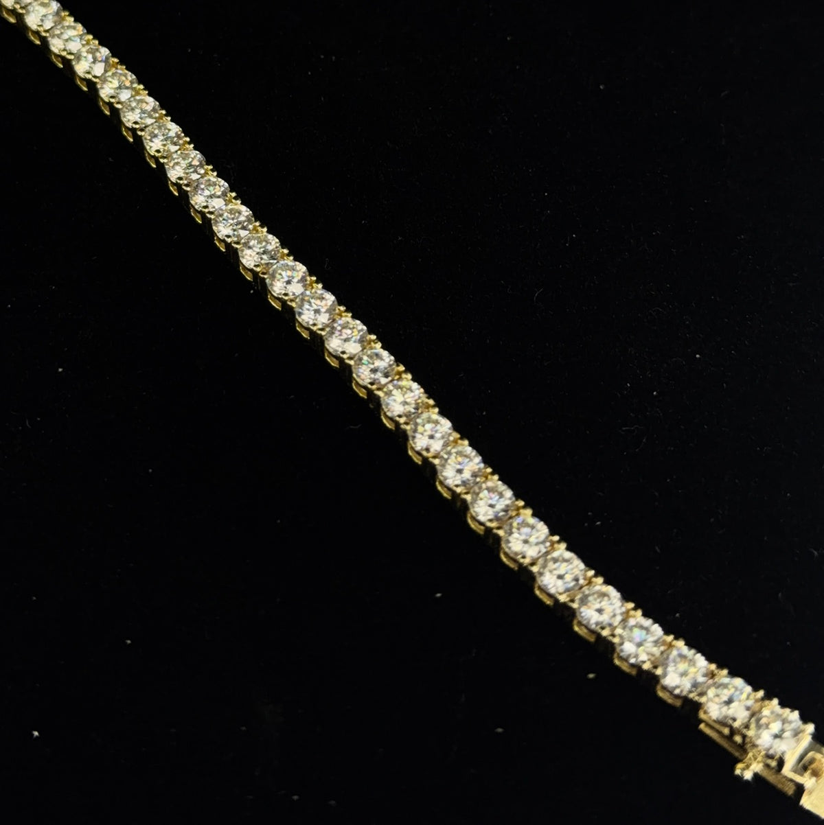 4MM 18K Gold Vermeil Silver Tennis Bracelet with 15ct Moissanite, 7in (4)