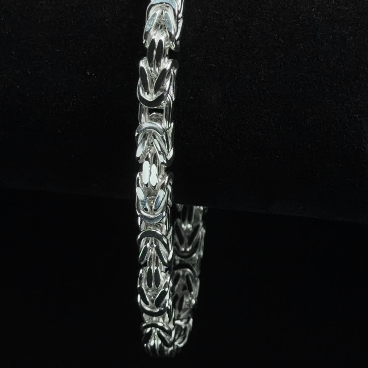 8in 925 Sterling Silver Intricate Byzantine Link Bracelet 6.4mm (2)