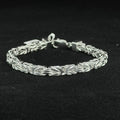 8in 925 Sterling Silver Intricate Byzantine Link Bracelet 6.4mm