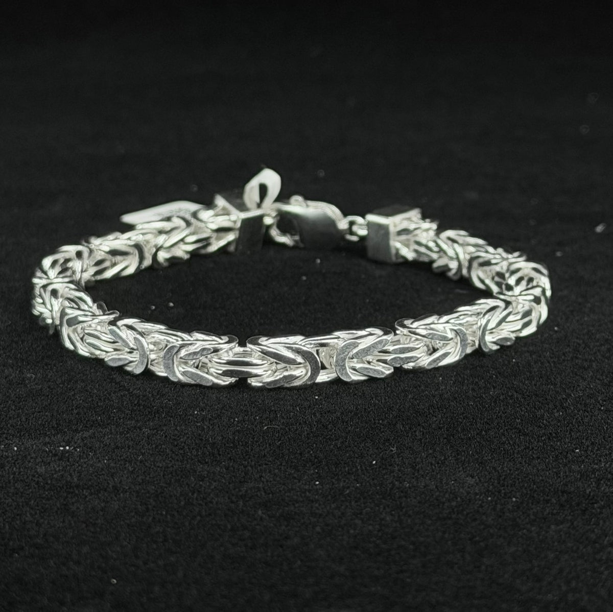8in 925 Sterling Silver Intricate Byzantine Link Bracelet 6.4mm
