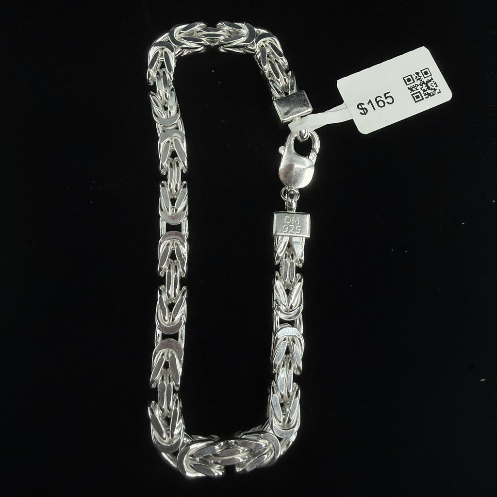 8in 925 Sterling Silver Intricate Byzantine Link Bracelet 6.4mm (3)