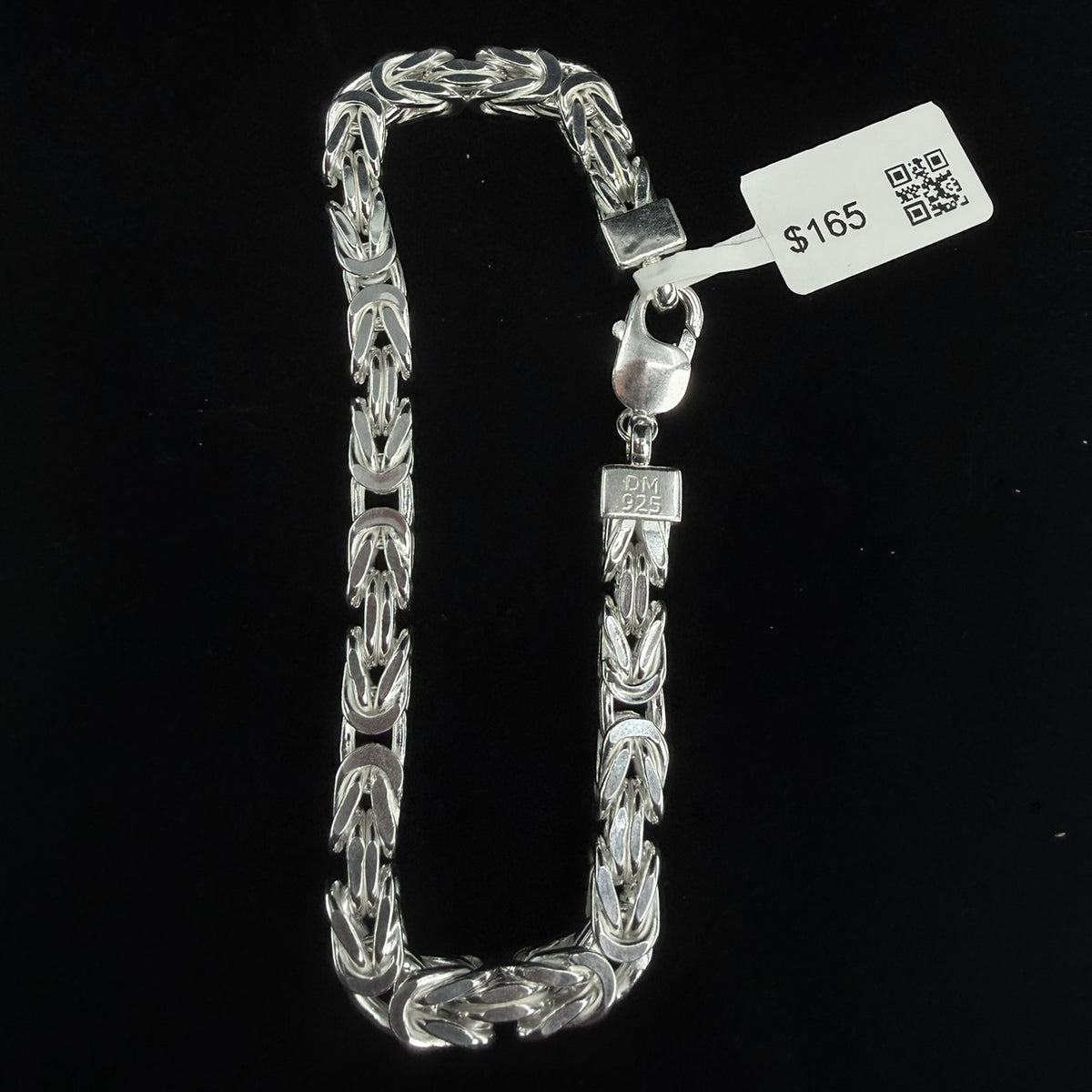 8in 925 Sterling Silver Intricate Byzantine Link Bracelet 6.4mm (3)