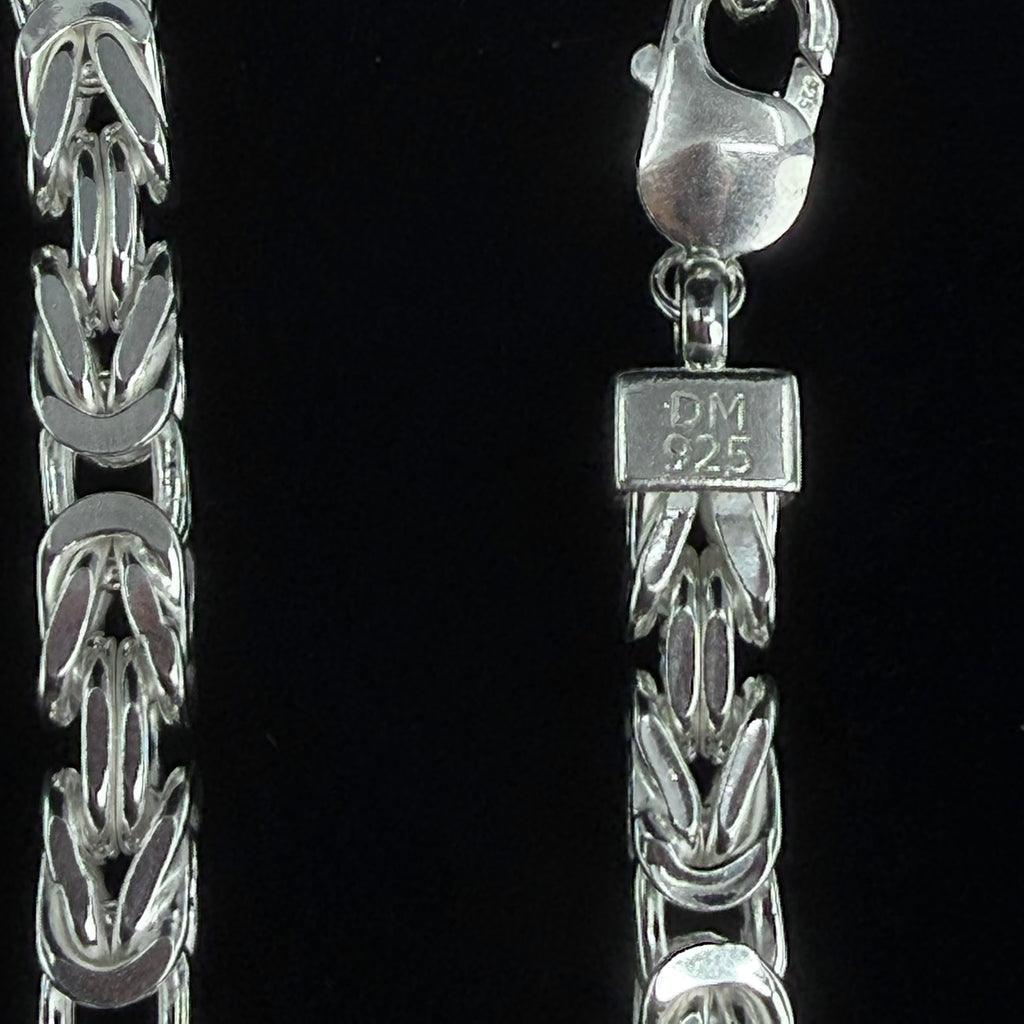 8in 925 Sterling Silver Intricate Byzantine Link Bracelet 6.4mm (4)