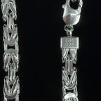 8in 925 Sterling Silver Intricate Byzantine Link Bracelet 6.4mm (4)