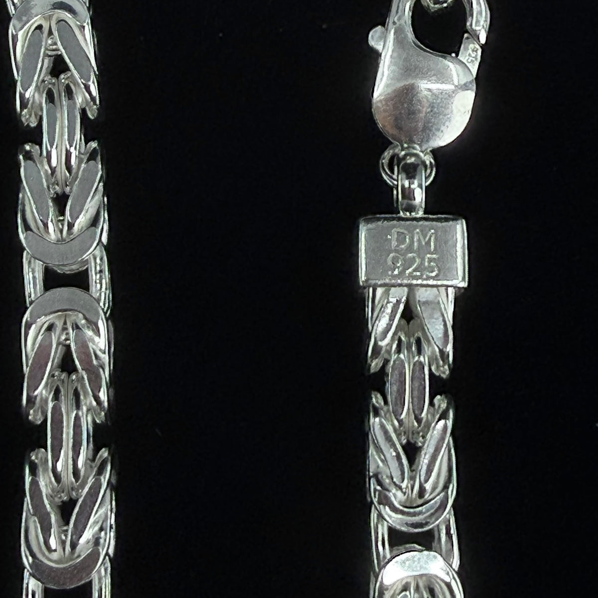 8in 925 Sterling Silver Intricate Byzantine Link Bracelet 6.4mm (4)