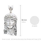 925 Sterling Silver Jesus Face Pendant with Crown of Thorns Detail (3)