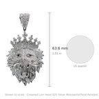 Crowned Lion Head 925 Silver Moissanite Pavé Pendant 7.8ct (3)