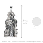 925 Sterling Silver Good Shepherd Religious Pendant with Sheep Motif (3)