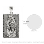 Rectangular Textured Sterling Silver Guadalupe Pendant 925 (3)