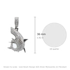 Iced Shark Design 925 Silver Moissanite 2ct Pendant (3)