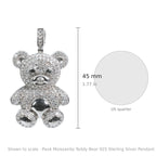 Pavé Moissanite Teddy Bear 925 Sterling Silver Pendant 3.0ct (3)