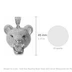 Iced Out Roaring Bear Head 925 Silver Moissanite 8ct Pendant (4)