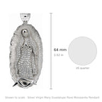 Silver Virgin Mary Guadalupe Pave Moissanite Pendant (3)