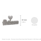 Princess Script Pavé Heart Bail Pendant in 925 Silver with 10ct Moissanite (3)